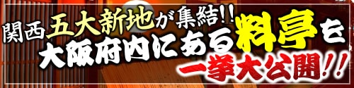 大阪府内にある料亭を一挙大公開!!